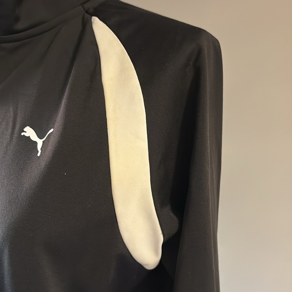 Puma women’s Black and White Track zip up Jacket mid weight spring summer M - Picture 7 of 15